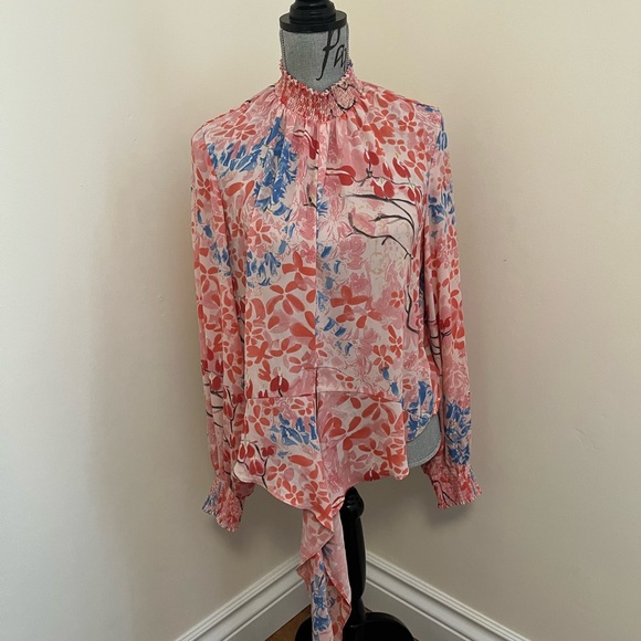 500 Maison Cinqcent Floral Tie-Up Blouse, M - Picture 3 of 7